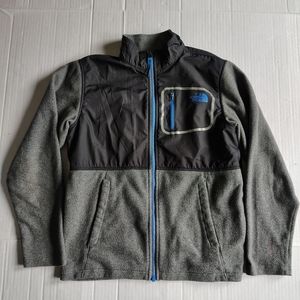 The North Face Jacket Boys Large Gray Black Fleece Jacket Full Zip